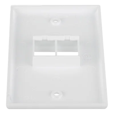 Placa de Pared Vertical / 2 Puertos Keystone / Montaje Vertical / 69.8 x 114.3 mm / 2.75 x 4.5 pulg. / Blanco