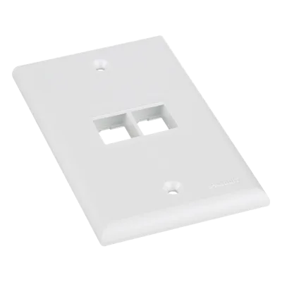 Placa de Pared Vertical / 2 Puertos Keystone / Montaje Vertical / 69.8 x 114.3 mm / 2.75 x 4.5 pulg. / Blanco