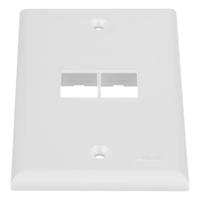 Placa de Pared Vertical / 2 Puertos Keystone / Montaje Vertical / 69.8 x 114.3 mm / 2.75 x 4.5 pulg. / Blanco