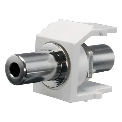 Módulo Acoplador Estéreo / 3.5 mm / Keystone / Paso / Blanco Mate / 100 Ohmios / 1A / 50V