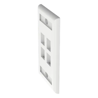 Placa de Pared Vertical / 4 Puertos Keystone / 69.8 x 114.3 mm / 2.75 x 4.5 pulg. / Con Etiquetas / Blanco