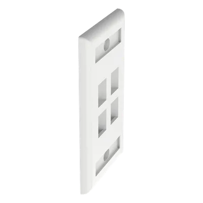 Placa de Pared Vertical / 4 Puertos Keystone / 69.8 x 114.3 mm / 2.75 x 4.5 pulg. / Con Etiquetas / Blanco