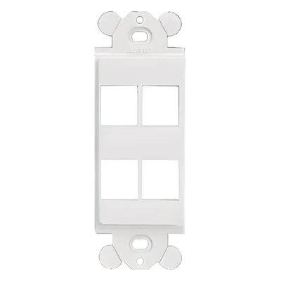 Marco de Módulo Dúplex / 4 Puertos Keystone / Placas Frontales GFCI / Blanco Mate