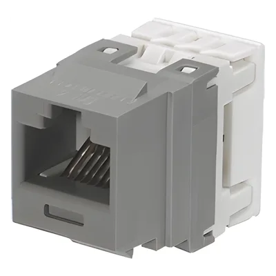Jack Keystone / Cat 6 / Clase E / 250 MHz / Impacto 110 / RJ45 / Gris