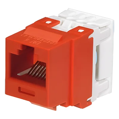 Conector Jack / Categoría 6 / Clase E / Terminación 110 / T568A/B / Keystone / 1 Puerto / Sin Blindaje / Color Rojo