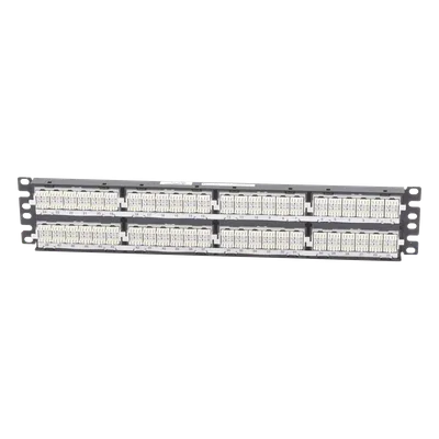 Panel de Parcheo Punchdown / Cat 6 Clase E / 48 Puertos / 2UR / 19.00' Ancho / Acero Inoxidable