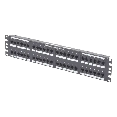 Panel de Parcheo Punchdown / Cat 6 Clase E / 48 Puertos / 2UR / 19.00' Ancho / Acero Inoxidable