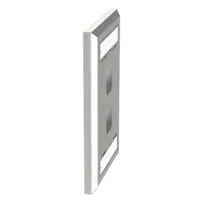 Placa de Pared Vertical / 2 Puertos Keystone / Acero Inoxidable / Estilo Plano / Con Etiquetas