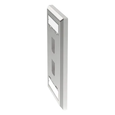 Placa de Pared Vertical / 2 Puertos Keystone / Acero Inoxidable / Estilo Plano / Con Etiquetas