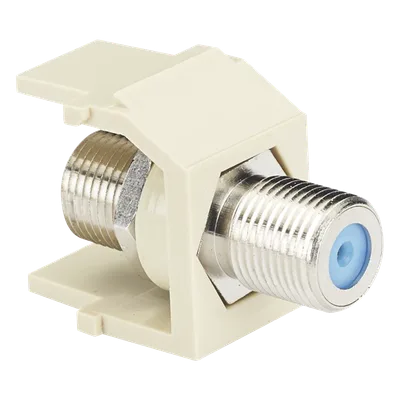 Módulo Acoplador Coaxial Tipo F / Keystone / 75 Ohms / 3.0 GHz / 1.17 x 0.86 pulgadas / Blanco Mate