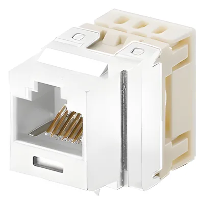 Jack Keystone / Cat 5e / Impacto 110 / RJ45 / 8P8C / UTP / Blanco Mate