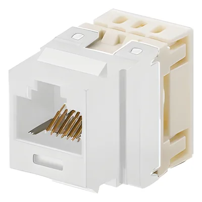 Jack Keystone / Cat 5e / RJ45 / Terminación 110 / T568A/B / 1 Puerto / Blanco