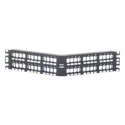 Panel de Parcheo Modular Keystone / 48 Puertos / Angulado / 2UR / Acero Inoxidable / 19.00' (482.6 mm) Ancho