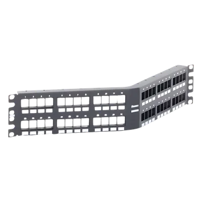 Panel de Parcheo Modular Keystone / 48 Puertos / Angulado / 2UR / Acero Inoxidable / 19.00' (482.6 mm) Ancho