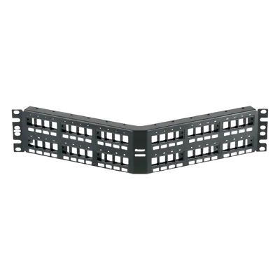 Panel de Parcheo Modular Keystone / 48 Puertos / Angulado / 2UR / Acero Inoxidable / 19.00' (482.6 mm) Ancho