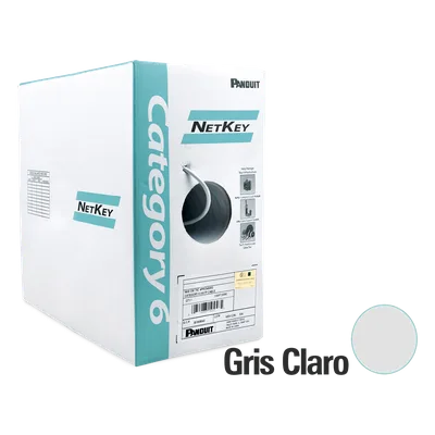 Bobina UTP Cat 6 / 305m (1000ft) / 24 AWG Cobre / CMR Riser / 250 MHz / 4 Pares / Gris Claro