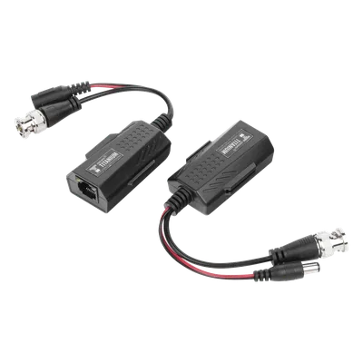 Kit de Transceptores Activos / Transmisión 4K / 150 m (492.1 ft) / Alimentación 12V/24V CC/CA / UTP Cat5e/6 / Compatible HD-TVI, HD-CVI, AHD, CVBS