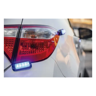 Luz Auxiliar Ultra Brillante / 4 LEDs Gen III / Azul / 10-30 VCC / 23 Patrones / 3.88 x 1.33 x 0.98 in