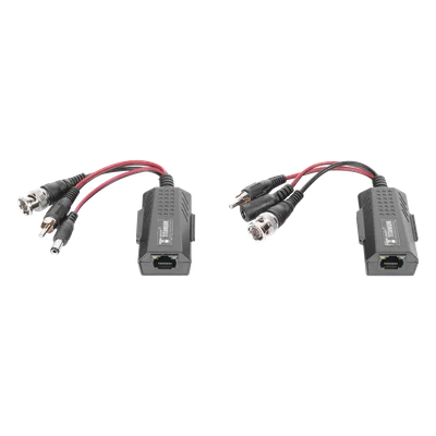 Kit de Transceptores Activos / Transmisión 4K / 150 m (492.1 ft) / Alimentación 12/24 V / Audio y Video por UTP Cat 5e/6 / HD-TVI HD-CVI AHD CVBS