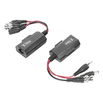 Kit de Transceptores Activos / Transmisión 4K / 150 m (492.1 ft) / Alimentación 12/24 V / Audio y Video por UTP Cat 5e/6 / HD-TVI HD-CVI AHD CVBS