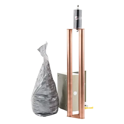 Kit de puesta a tierra / 100 A / Electrodo de cobre electrolítico / Acoplador 1500 A NEMA 4 / Filtro LCR / Compuesto mejorador