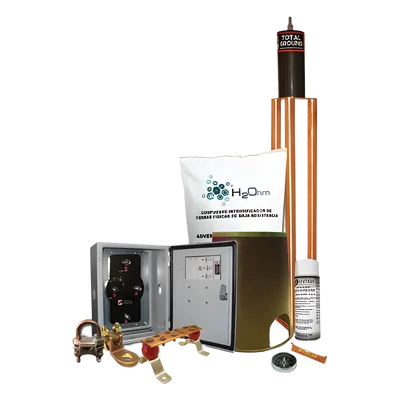 Kit de tierra Física Modelo TG45K con Electrodo Magnetoactivo 50 x 11.5 cm, Capacidad Max: 45 AMP