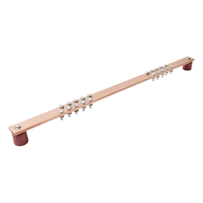 Barra de Unión de Tierra / Montaje Rack 19" / 550 A / 20 Conexiones 3/16" / Tornillería Incluida
