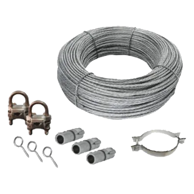 Kit de Retenida para Mástil / Cable de Acero 1/8" / Tubos 3/8" a 3/4" / Hasta 6 m (19.7 ft)
