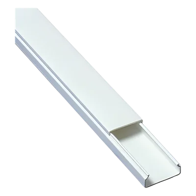 Canaleta de PVC / 20 x 10 mm / Auto-extinguible / 2.5 m (8.2 ft) / Sin División / Resistente UV