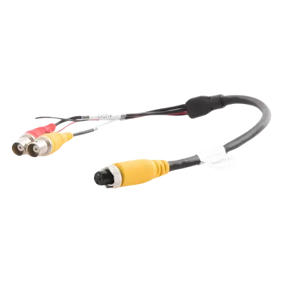 Cable Adaptador para MDVR / Conector Aviación 4 Pines a BNC / Video, Audio y Alimentación / 40 cm (15.7 in)