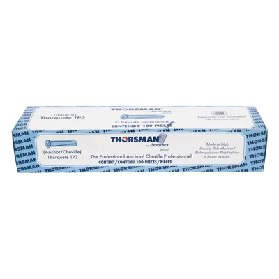 Taquete de Fijación / Doble Expansión 4 Direcciones / 3/8" para Tornillo 12 mm x 2" / 100 Piezas / Resistencia 100 kg / Concreto y Superficies Sólidas