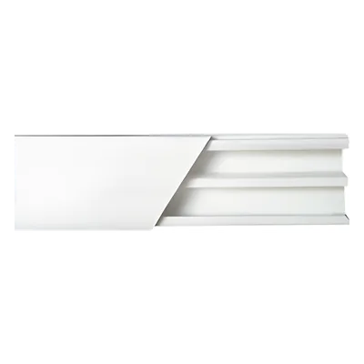 Canaleta de PVC / 20 x 10 mm / 2.5 m (8.2 ft) / Auto-extinguible / Con División / Resistente a UV