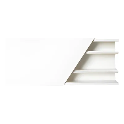 Canaleta color blanco de 3 vías, de PVC auto extinguible, 60 x 25 x tramo 2.5m (5401-01250)
