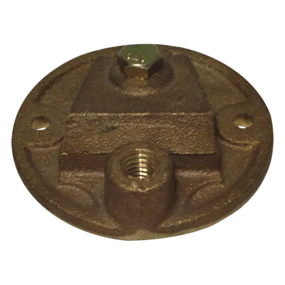 Base Redonda para Pararrayo de Punta Maciza / Bronce / Paso de Cable Recto o 90°
