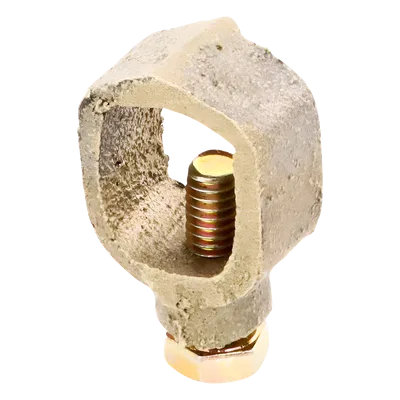 Conector de Tierra Física / Varilla hasta 3/4" / Cable 1/0 AWG / Bronce / Baja Resistencia Eléctrica / Jaula de Faraday