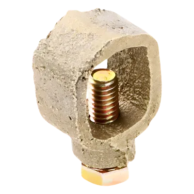 Conector de Tierra Física / Varilla hasta 3/4" / Cable 1/0 AWG / Bronce / Baja Resistencia Eléctrica / Jaula de Faraday