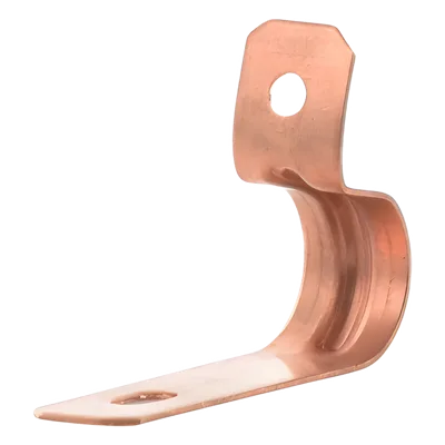 Abrazadera de Cobre / 23.90 mm Base / 254 mm Largo / 62.49 mm Altura / Fijación de Cable a Pared