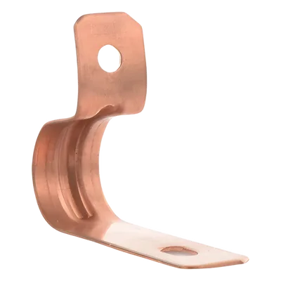 Abrazadera de Cobre / 23.90 mm Base / 254 mm Largo / 62.49 mm Altura / Fijación de Cable a Pared