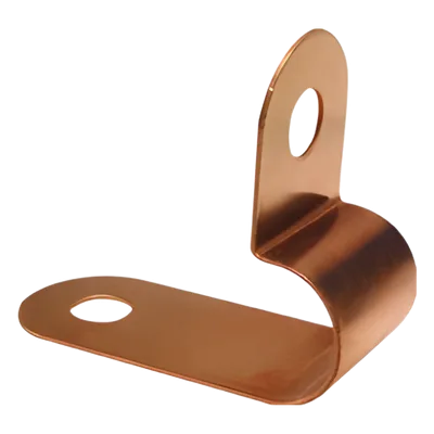 Abrazadera de Cobre / 23.90 mm Base / 254 mm Largo / 62.49 mm Altura / Fijación de Cable a Pared