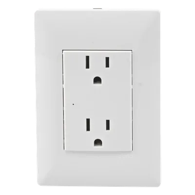Contacto Inteligente de Pared / Supresión de Picos Tipo A / 120 VAC / 15A / Doble / Empotrable 12 x 8 x 0.5 cm (4.7 x 3.1 x 0.2 in)