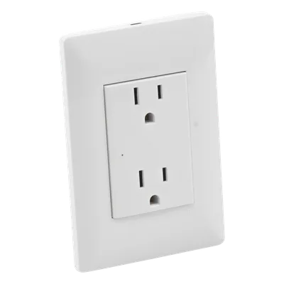Contacto Inteligente de Pared / Supresión de Picos Tipo A / 120 VAC / 15A / Doble / Empotrable 12 x 8 x 0.5 cm (4.7 x 3.1 x 0.2 in)