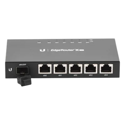 Router Gigabit / 5 Puertos RJ45 + 1 Puerto SFP / Dual-Core 880 MHz / 256 MB DDR3 / EdgeOS / -10°C a 45°C / 4.66 x 2.46 x 0.75 in