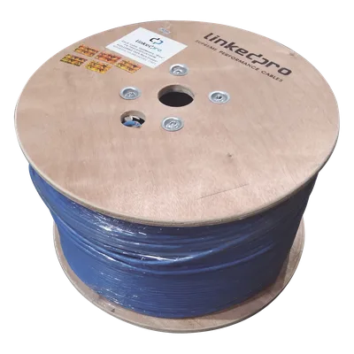 Bobina de Cable Cat6+ / 1000m (3280.84 ft) / Calibre 23 AWG / 250 MHz / Sin Blindaje / PVC CM / Azul