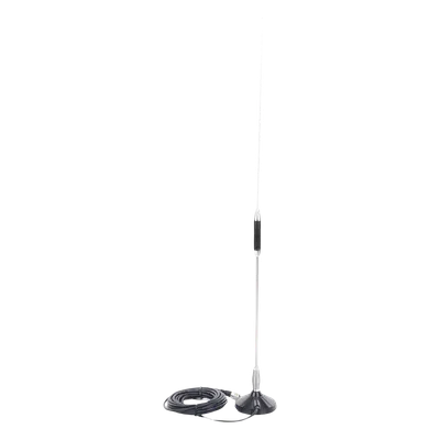 Antena Móvil CB / Banda Civil 26.960 - 27.400 MHz / Acero Inoxidable / Base Magnética / Cable RG58 5 m / 61 cm (24 in)