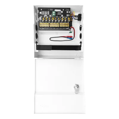 Fuente de Poder con Respaldo de Batería / 11-15 Vcc / 10 A / 9 Salidas / Entrada 96-264 Vca / Protección de Batería 10.5 V