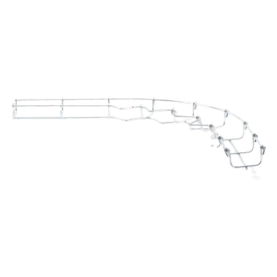 Curva Pre-Fabricada Horizontal / 90° / 33 mm Peralte / 50 mm Ancho / Electro Zinc 15-20 micras / Interior
