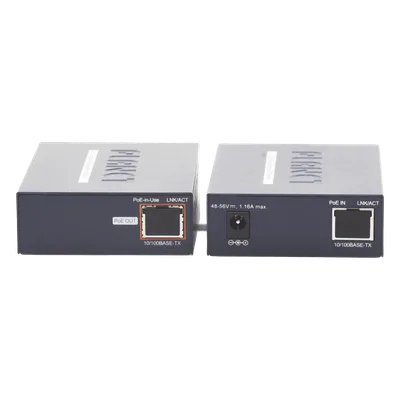Kit Transmisor y Receptor PoE / Ethernet IP 1 km (3280 ft) / Cable Coaxial / 10/100 Base-TX / 802.3af/at
