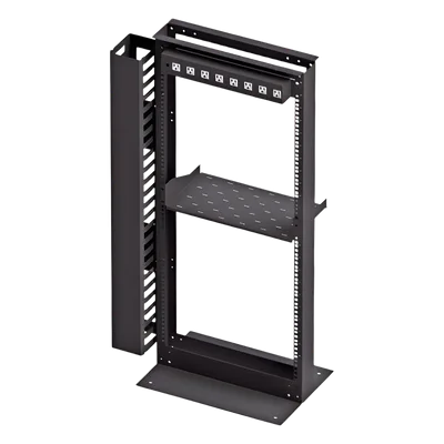 Kit Organizador de Rack / 24 Unidades / PDU 8 Conexiones / Gestión Vertical de Cables / Charola 2 Unidades / Tornillería Incluida