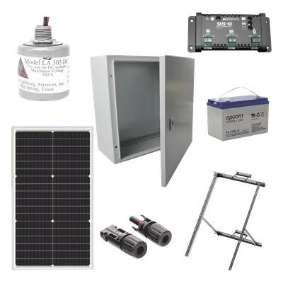 Kit Solar 12 Vcc / Panel 50 W / Controlador 10 A / Batería 100 Ah / Gabinete IP66 / Montaje en Poste