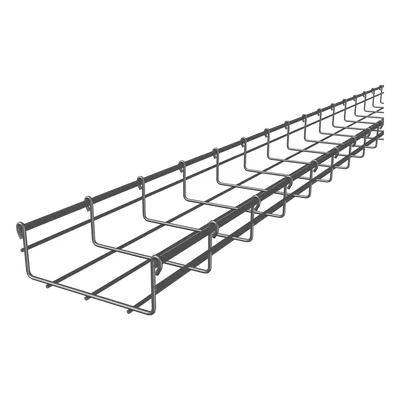 Charola Tipo Malla / 54 mm Peralte / 150 mm Ancho / 3 m Longitud / Electro Zinc 15-20 micras / 129 Cables Cat6 / 9.84 pies